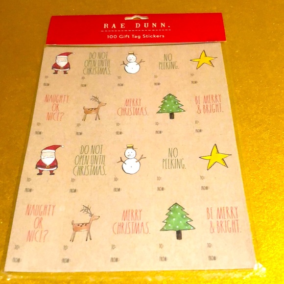 🍒3/30$.🎁🎄Rae Dunn 100 Gift Tag Stickers 🎁🎄 - Picture 1 of 7